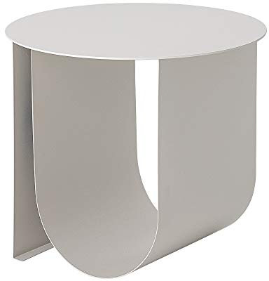 Bloomingville Cher Beistelltisch Ø 43 cm – Couchtisch im skandinavischen Design aus Metall, leicht & stabil, vielseitig einsetzbar als Sofatisch, Nachttisch oder Wohnzimmertisch (Grau)