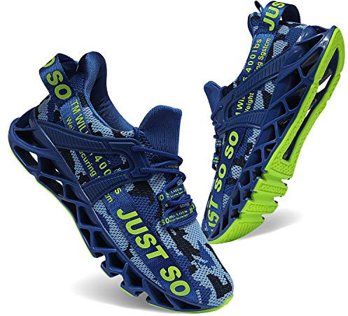 Wonesion Schuhe Herren Laufschuhe Straßenlaufschuhe Herren Sneaker Leichtathletikschuhe Schuhe, Tarnung blau, EU42