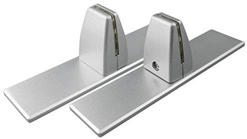2 Pack Sneeze Guard Shield Base for Countertops, Stick On Heavy Duty Aluminum Partition Stand for Clear Acrylic Desktop Countertop Reception