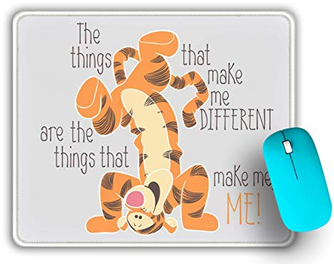 Mouse Pad with Precision Stitched Edge,Upside Down Tiger Cartoon Animal Printed Pattern Mousepads, Premium-Textured Mouse Mat, Non-Slip Rubber Base Mousepad forComputers, Laptop, Gaming, Office & Home