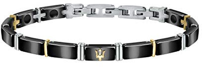 MASERATI Maserati Herren Armband, JEWELS Kollektion, aus Edelstahl, Keramik, Gelbgold PVD - JM221ATZ03