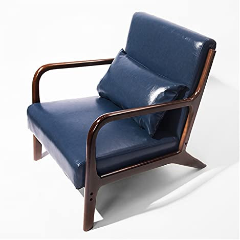 DUNAKE Armlehnensessel,Polsterstuhl,Polstersessel Loungesessel,Modern Wohnzimmer Sessel,Massivholzbeine,nordischer Sessel,Zuhause,Schlafzimmer,Balkon,Garten,praktisch und modisch (Color : Blue1)