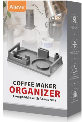 Aieve Coffee Station Organizer Compatible with Aeropress Coffee Maker, Coffee Storage Caddy Coffee Filter Holder