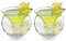BELUAPI 2PCS Stemless Martini Glasses With Chiller, Universal for Wine, Liquor Cocktail, Crystal Clear Glassware for Bar Party Wedding