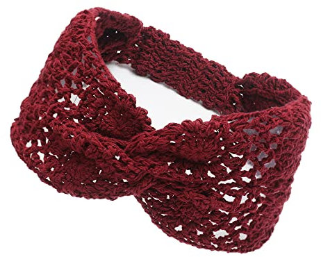 ZLYC Damen Gestrickt Stirnband Mädchen Breit Strick Haarband(Twist Geknotetes Burgund)