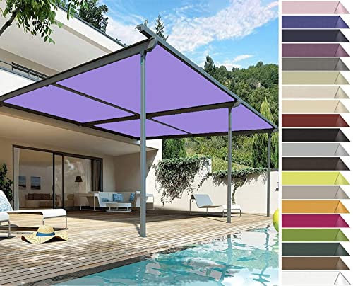 RYNS Sonnensegel Sonnenschutz 650x800cm Sonnenschutz | Wetterschutz | Wasserabweisend Sonnensegel Rechter Winkel Mit Spannseilen Für Balkon Terrasse, Lila
