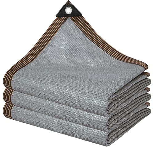 SDLLG Sonnenschutznetz mit Ösen aus HDPE Grau 2x2m Sonnensegel mit 90% Schattierwirkung Schattennetz Garten UV-Schutznetz Atmungsaktiv Windschutznetz Stall für Picknick, campen Anpassbare