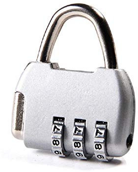 Vorhängeschloss, Codiertes Schloss, Code-Vorhängeschloss, Mini Kleines Vorhängeschloss, Gepäckschloss, Micro Schloss, kleines Gepäckschloss-Schwarz (Color : Black) (Color : Silver)