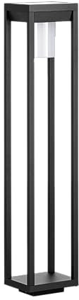 Eglo Lampadaire extérieur LED Martano, lampe de jardin solaire sur pied avec détecteur de mouvement, borne lumineuse en aluminium noir et plastique blanc, potelet éclairage IP44