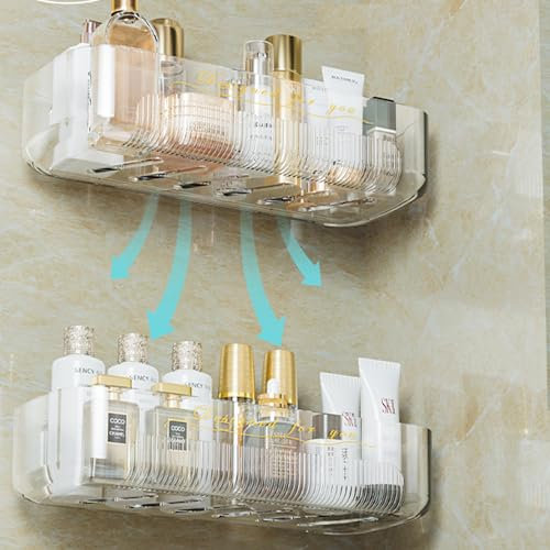 Nmgkokew 2 Piezas Estanteria Ducha,Estante de baño sin Taladros,Montado en la Pared Baño Cesta,para baño/cocina