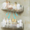 Nmgkokew Lot de 2 Etagère Douche,Panier de Douche Étagère de Salle de Bain Sans Perçage, Étagères Murales de Salle de Bain,pour Salle de Bain/Cuisine