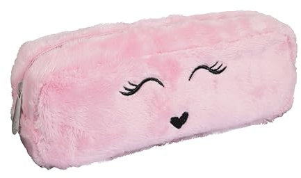 Exacompta - Réf. 52840E - 1 Trousse rectangulaire Fourrure - en fourrure synthétique - doublée de polyester - forme XL rectangle - dim 22,5x7,5cm - couleurs aléatoires, bleu, ivoire, mauve ou rose