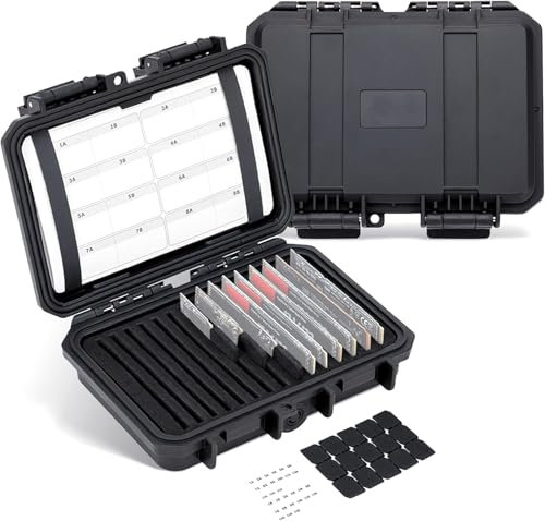 15 Slots M.2 2280/2260/2242/2240/2230 Speichergehäuse, Wasserdichtes und stoßfestes M.2 SSD Case mit Karteikarten, Nummerierte Aufkleber und 15 Eva Schwammstücken, Solid State Drive Case Box