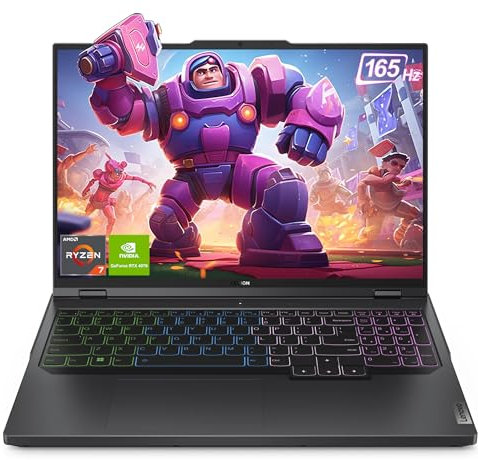 Lenovo Legion Pro 5 Gaming Laptop 16 WQXGA Display AMD Ryzen 7 7745HX, 16 GB DDR5 RAM, 1 TB PCIe SSD, NVIDIA GeForce RTX 4070, tastiera QWERTZ, Windows 11 Home, grigio