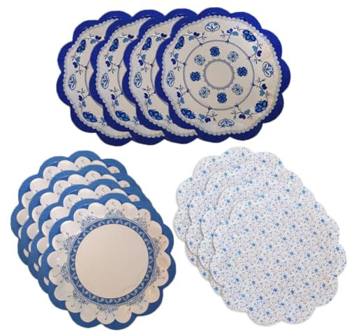 Didiseaon 12 Pièces Assiettes Jetables Assiettes Jetables Bleues Assiettes À Fleurs Chinoises Assiettes Blanches Assiettes Blanches Assiettes Jetables Assiettes Jetables Blanches