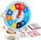 Perfeclan Learning Clock for Kids Sensory Toy Wall Clock with Flashing Cards Learning Activities Montessori Analog Teaching Clock Baby