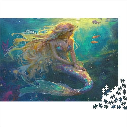 Meerjungfrau 1000 Stück Puzzles Schöne Meerjungfrau Impossible Puzzle Schwer Für Erwachsene Lernspiel Spielzeug Geschenk Schöne Geschenkverpackung Premium Quality Mehrfarbig 1000pcs (75x50cm)