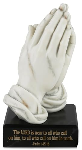 ShineOnAngel Betende Hände, Skulptur für Gebetstisch, 20,3 cm, Marmor-Farbe, betender Altar für Zuhause, Tischdekoration