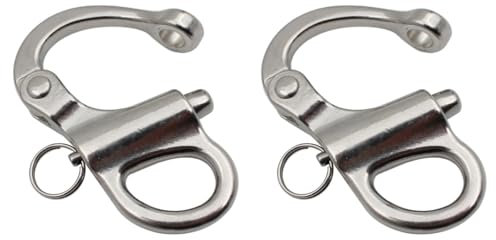 Yardwe Edelstahl Augenschnappschäkel 35Mm Robuster Korrosionsbeständiger Schnellverschluss Für Bootszubehör Takelage Und Wassersport Anwendungen
