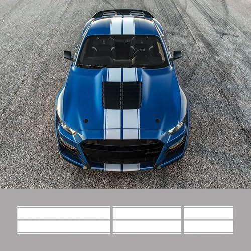 LYABYT Auto Motorhaube Dach Heck PVC Aufkleber Streifen Styling Vinyl Film Dekor Aufkleber Set Auto Zubehör, für Ford Mustang Ecobosst Shelby GT