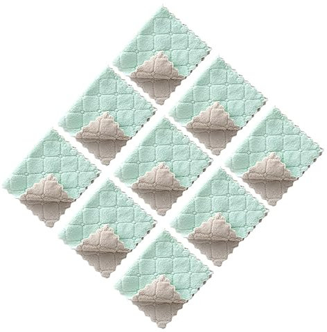 COLLBATH 24stücke Küchen-geschirrtücher Haushaltsgeschirrtücher Staubtücher Grün Für Geschirrreinigung Und Küchenspülen Aus Superfeinem Fasermaterial