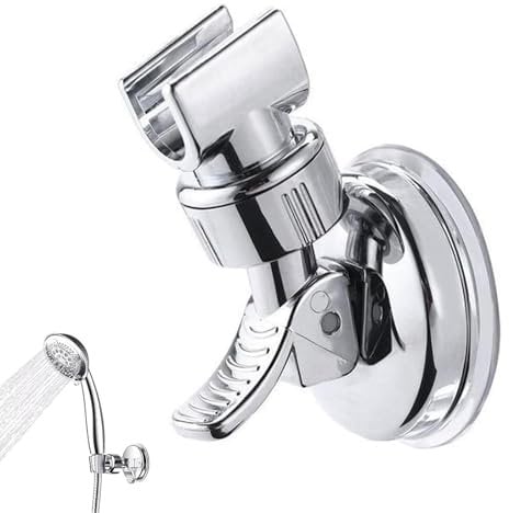 Doccia Regolabile, Supporto per Soffione Doccia Supporto per doccia Rimovibile Regolabile a 360° Porta Soffione Doccia Regolabile Senza Trapano (Sliver)