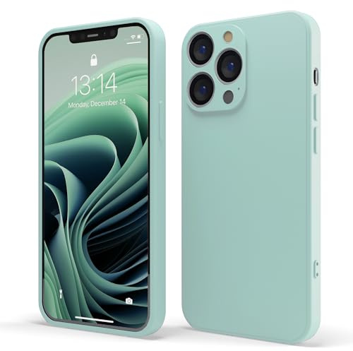 Red Ember TPU Shockproof iPhone Case | Raised Camera & Screen Protection, Anti-Scratch Microfibre Lining, Slim Fit, Flexible Phone Case (Mint, iPhone 13 Pro Max)