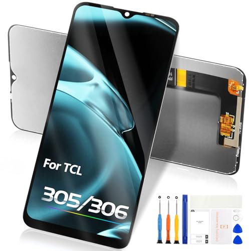 pour TCL 305/306 6102 6102D LCD Display, pour TCL 305 LCD Écran Remplacement pour TCL 306 Écran Tactile 5164D X668 6102H Numériseur Verre Panneau Capteurs Full Assemblée Réparation Kit