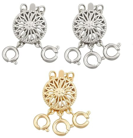 Votvlog 3 Stück Ketten Layering Verschluss, Halsketten-Schichtverschluss-Trenner für Sicherheitsschmuck-Verschluss-Konverter für Mehrreihige Armbänder und Halsketten Schmuckver Verbindungsschnallen, A