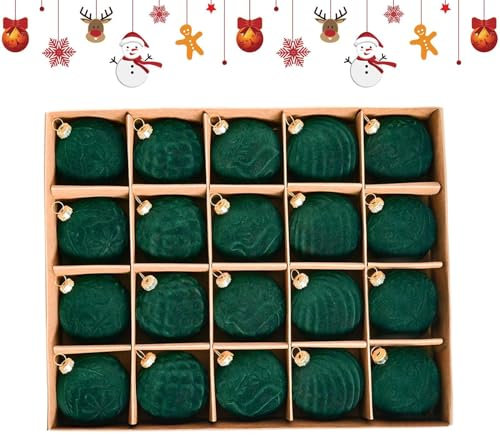 Pcingsia Velvet Ornaments for Christmas Tree | 20x Christmas Tree Ball Decorations,2.36in Lightweight Holiday Pendant, Christmas Seasonal Decorative Balls Pendants for Window Door Tree Wall