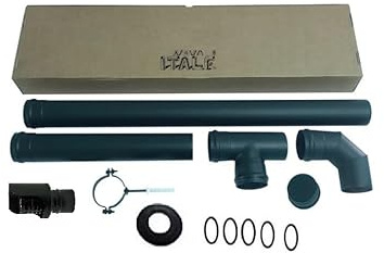 Tuyau de cheminée poêle à granulés Kit tuyaux D 80 acier au carbone épaisseur 1,2 mm peint noir mat