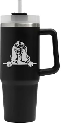 Basset Hounds Cute Dog Big Tumbler, Basset Hounds Cute Dog Mug, Insulated Flask, Large Mug