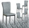 JaHECOME 6er Set Esszimmerstühle mit Kunstleder-Bezug, hoher Rückenlehne, Gitter Leichtbau Design, Essstuhl mit Metallbeine, für Esszimmer Küche Wohnzimmer (6, Kunstleder Dunkelgrau)