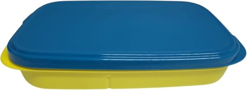 Tupperware to Go Lunchbox Clevere Pause 590ml mit Trennwand Eco+ Schule Brotdose mit Abteilung türkis gelb 590ml XL