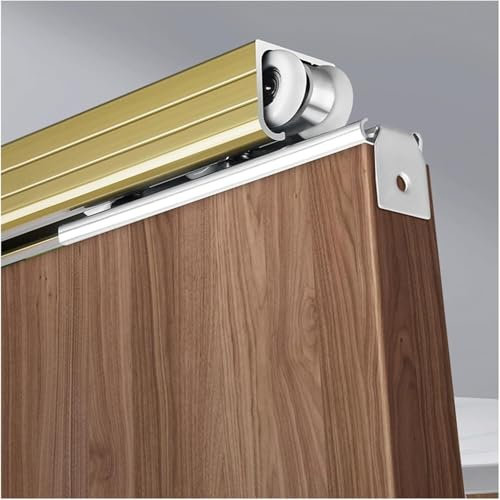 ININOSNP Binari scorrevoli Regolabili Kit Porta Scorrevole con Binario a soffitto, Montaggio a Parete, Kit Porta Scorrevole Interna a Singolo(2.2 m)