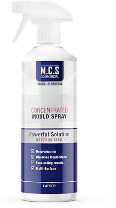 M.C.S Commercial - Concentrated Mould Spray 1 Litre - Professional Black Mould & Mildew Remover for Walls, Tiles, Grout & Bathrooms - Industrial Strength - Foaming Trigger - Fast-Acting Cleaner