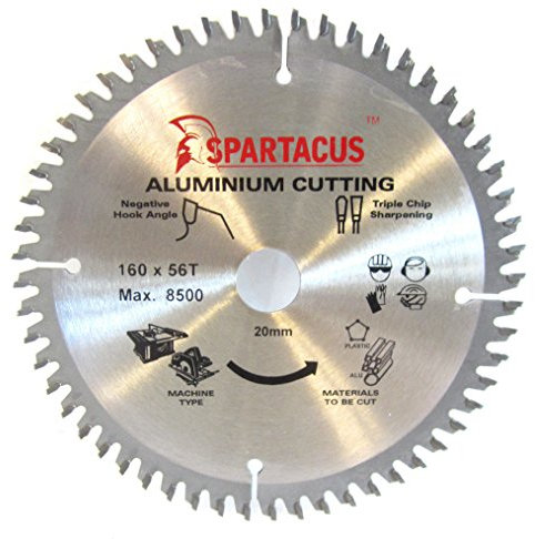 Spartacus 160mm Diameter x 56 Teeth x 20 Bore Aluminium Cutting Circular Saw Blade Fits Festool TS55