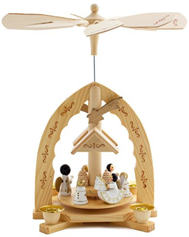 BRUBAKER Weihnachtspyramide aus Holz - Engel - 30 cm Hoch
