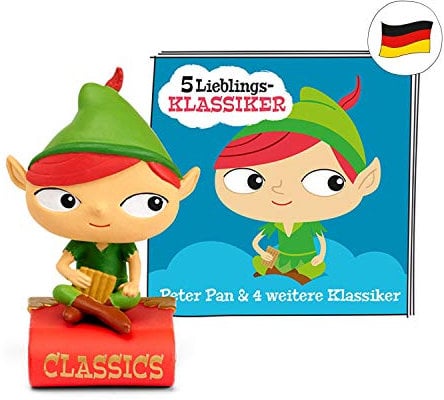 tonies Hörfiguren für Toniebox, 5 Lieblings-Klassiker – Peter Pan und 4 weitere Klassiker, Hörbuch für Kinder ab 3 Jahren, Spielzeit ca. 61 Minuten