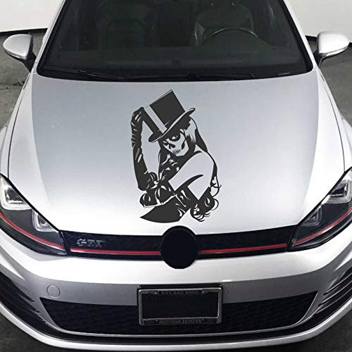 INDIGOS UG Aufkleber - Autoaufkleber Skull Girl Gothic 88cm x 60cm schwarz - Tuning Carystyling Heckscheibe Auto