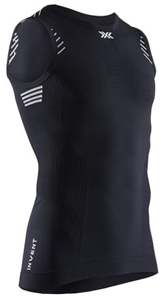 X-Bionic Herren Invent Singlet T Shirt, Opal Black/Arctic White, S