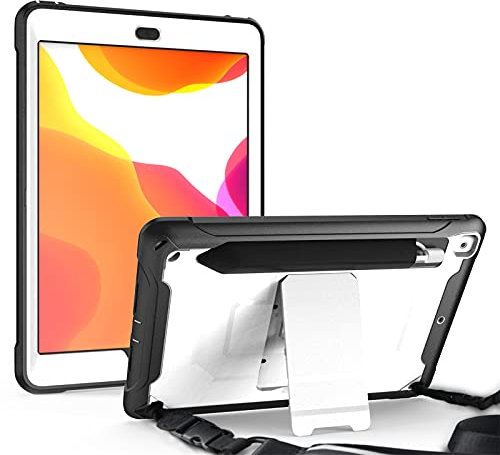 Hülle für iPad 10.2 Zoll 2020/2019 (iPad 8. / 7. Generation), Unicorn Beetle Pro Series Stoßfeste Robust Panzerhülle mit Pencil Halter umklappbarer Stände Schultergurt Schutzhülle,A