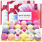 Elehoomly Badekugeln, 24 Stück Badebomben Geschenkset, Handgemacht mit ätherischen Ölen, Sheabutter, Meersalz, Bath Bomb für Hautpflege, Geschenk für Frauen, Kinder, Freundin