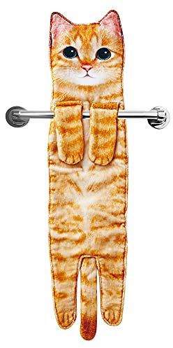 Divertidos Gatos Toallas de Mano Suspendible- Decoración Gato Baño Cocina - Toalla Absorbente Animal Regalos Navidad Cumpleaños Amigo Invisible-Regalos Originales Graciosos Mujer Amantes de Los Gatos