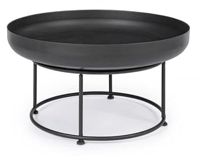 Decorspace Brasero bas de jardin « Efesto » en acier verni décoration moderne (Ø 80 x H 44 cm)