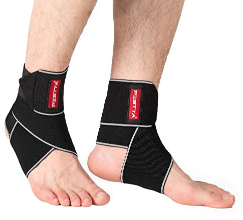 PESTTA Sprunggelenkbandage, Einstellbares Fußbandage, Flexible knöchelbandage, Ultradünn Fußgelenkbandage, Komfortabel fußgelenk bandage, Rechte und Linke Fußgelenk, Damen und Herren (Grau 2 Stück)