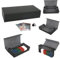 PU Karten Deck Box,Spielmatte und WüRfel Sammler BehäLter Karten Box HäLt 550+ Trays & Divider Für Karte Storage Box (Schwarz Grau)