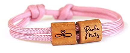 Personalisiertes Armband mit Buchstaben, Initialen, Freundschaftsarmband mit Gravur, Namensarmband, Holz, Geschenk, Armband Mädchen,Schwesterherz, Mutter und Tochter