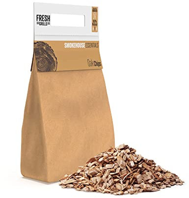 Fresh Grills Oak Wood BBQ Smoker Chips 15L (2800g) – 100% Natural Wood for Pizza Oven, Kamado Grill, Smoker – Rich Smoky Flavour – Low Moisture, High Heat – Eco-Friendly, Plastic-Free Packaging