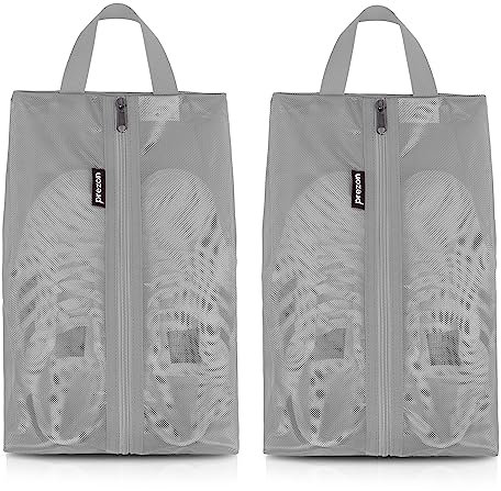 Prezon Reise Schuhbeutel, Wasserfeste TPU-Mesh, Robuster YKK-Reißverschluss, Schmutzabweisender Schuhsack, Schuhorganizer, Schuhtasche mit Reißverschluss für die Reise oder die Aufbewahrung zu Hause
